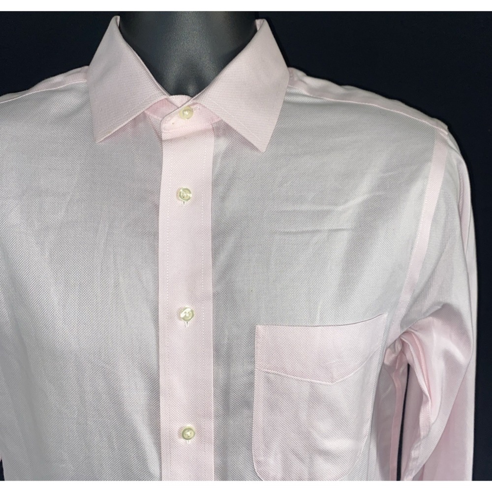 Jos A Bank Reserve Shirt Mens 15 34 Slim Fit Pink No Wrinkles Egyptian Cotton